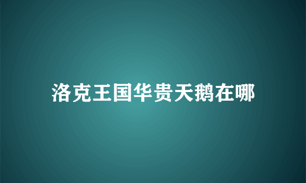 洛克王国华贵天鹅在哪