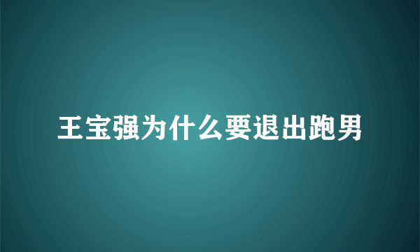 王宝强为什么要退出跑男
