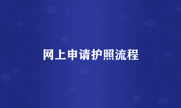 网上申请护照流程