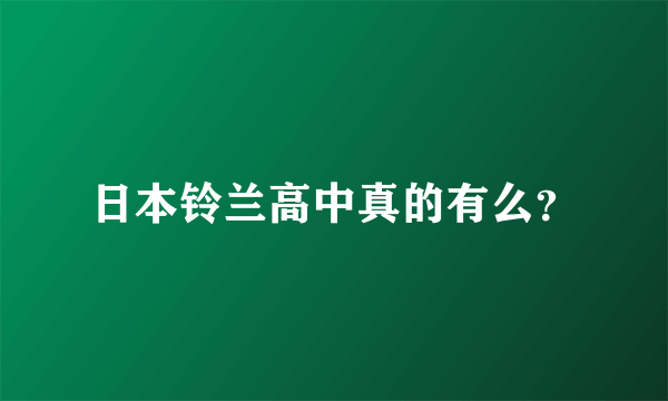 日本铃兰高中真的有么？