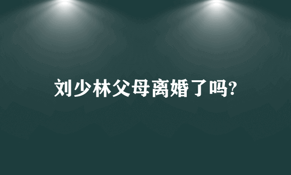 刘少林父母离婚了吗?
