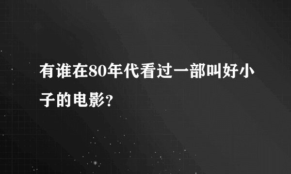 有谁在80年代看过一部叫好小子的电影？