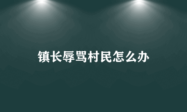 镇长辱骂村民怎么办