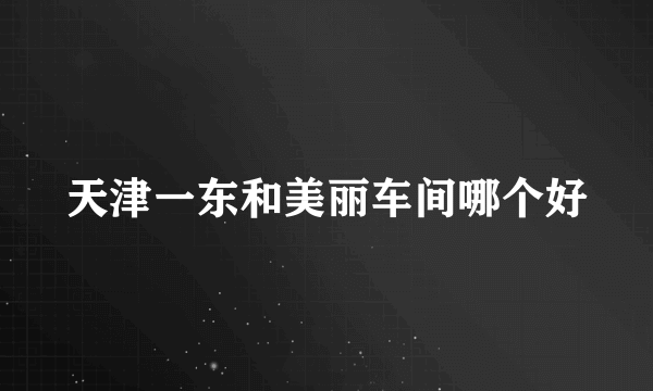 天津一东和美丽车间哪个好
