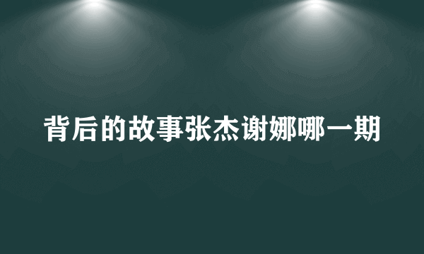 背后的故事张杰谢娜哪一期