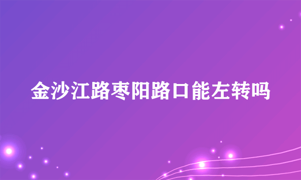 金沙江路枣阳路口能左转吗