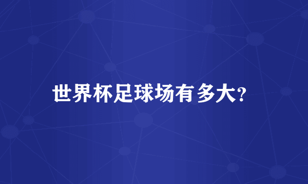 世界杯足球场有多大？