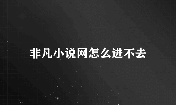 非凡小说网怎么进不去