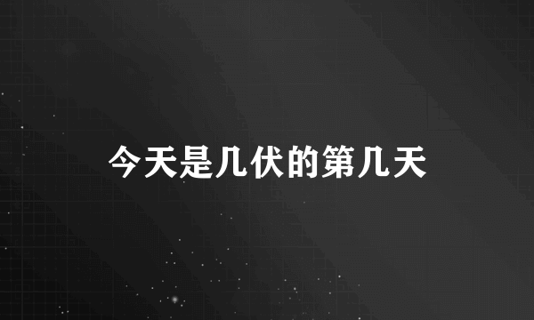 今天是几伏的第几天