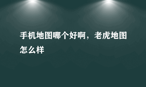 手机地图哪个好啊，老虎地图怎么样