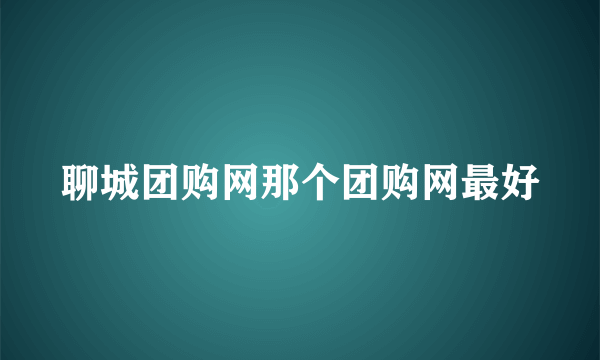 聊城团购网那个团购网最好