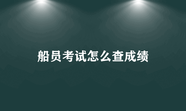 船员考试怎么查成绩