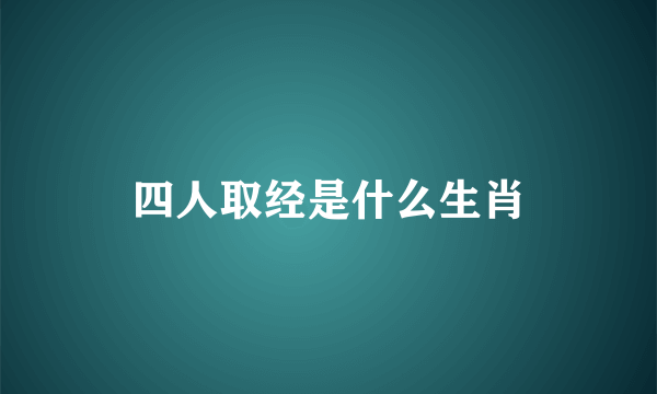 四人取经是什么生肖