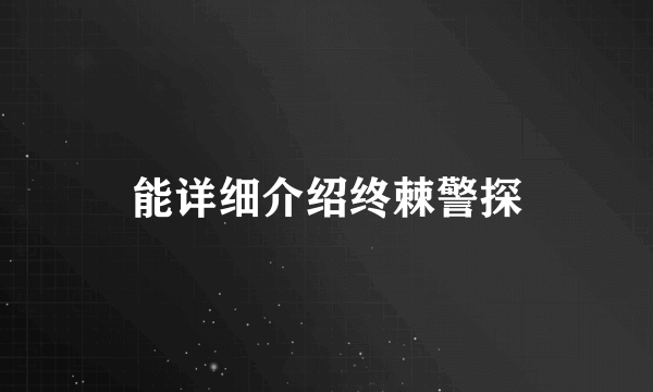 能详细介绍终棘警探