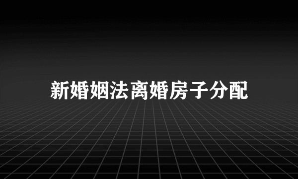 新婚姻法离婚房子分配