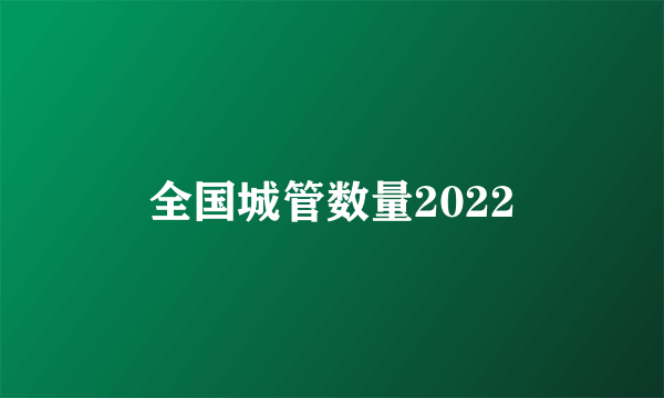 全国城管数量2022