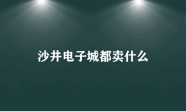 沙井电子城都卖什么