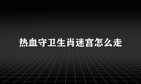 热血守卫生肖迷宫怎么走