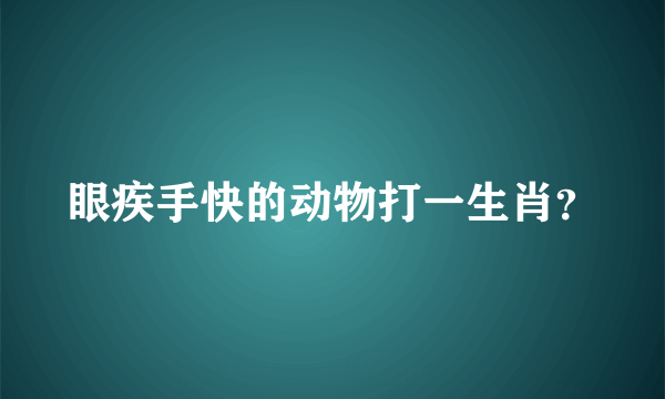 眼疾手快的动物打一生肖？