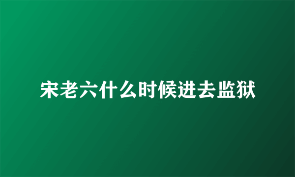 宋老六什么时候进去监狱