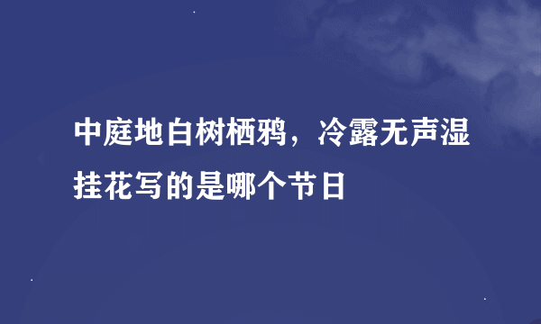 中庭地白树栖鸦，冷露无声湿挂花写的是哪个节日