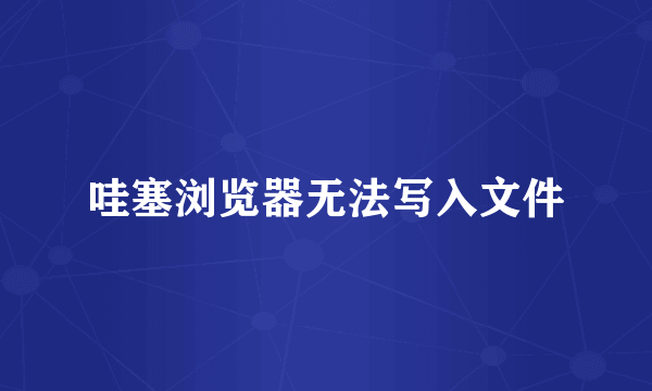 哇塞浏览器无法写入文件