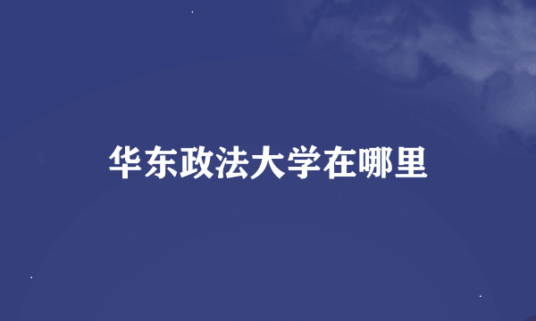 华东政法大学在哪里