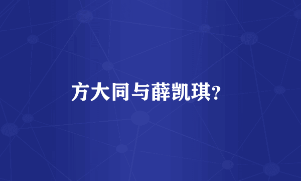 方大同与薛凯琪？