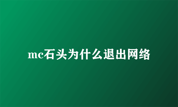 mc石头为什么退出网络