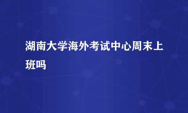 湖南大学海外考试中心周末上班吗
