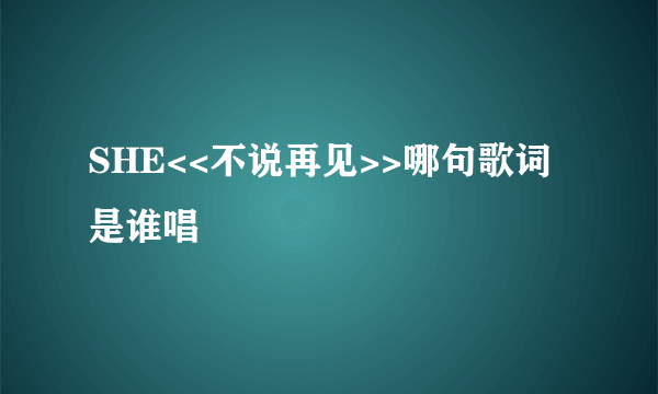 SHE<<不说再见>>哪句歌词是谁唱