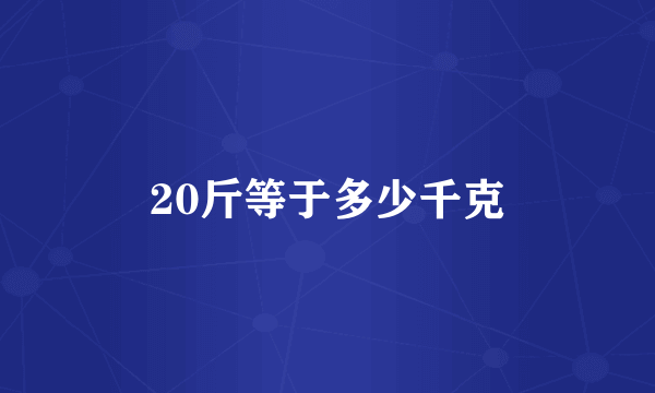 20斤等于多少千克