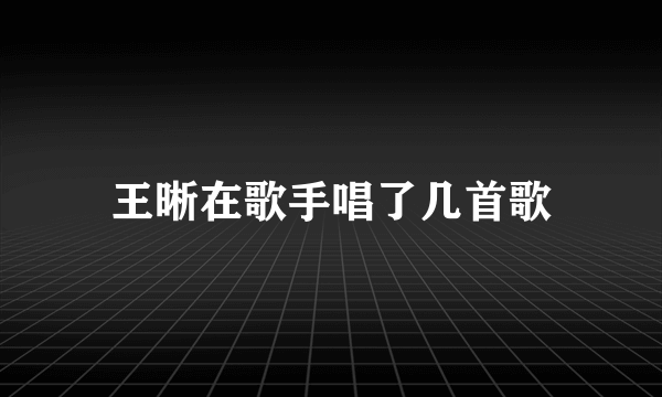 王晰在歌手唱了几首歌