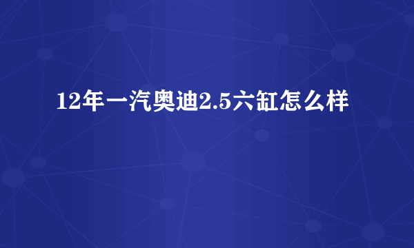 12年一汽奥迪2.5六缸怎么样