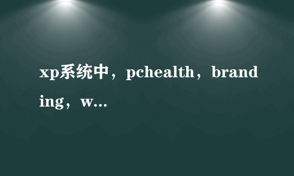 xp系统中，pchealth，branding，webfldrs各起什么作用？？..