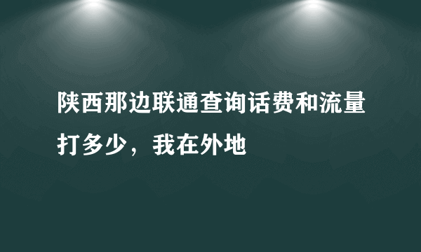 陕西那边联通查询话费和流量打多少，我在外地