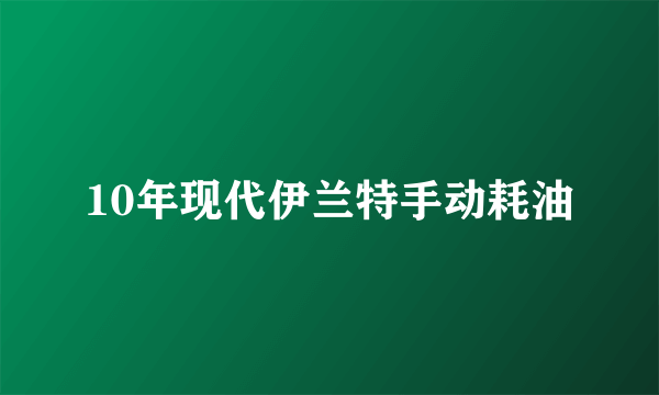 10年现代伊兰特手动耗油