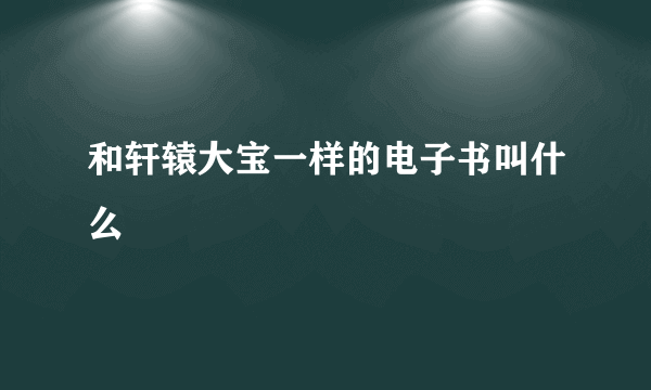 和轩辕大宝一样的电子书叫什么