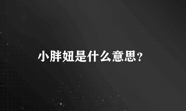 小胖妞是什么意思？
