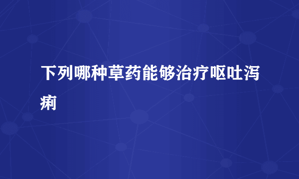 下列哪种草药能够治疗呕吐泻痢