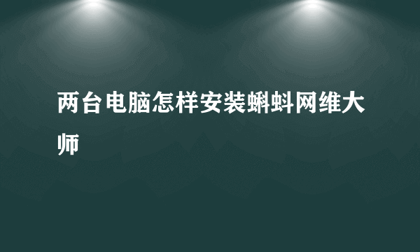 两台电脑怎样安装蝌蚪网维大师