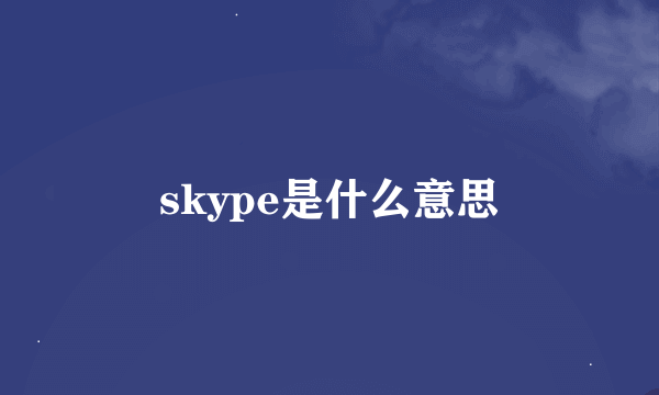skype是什么意思
