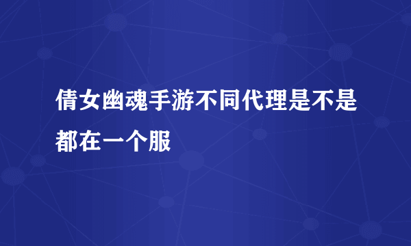 倩女幽魂手游不同代理是不是都在一个服