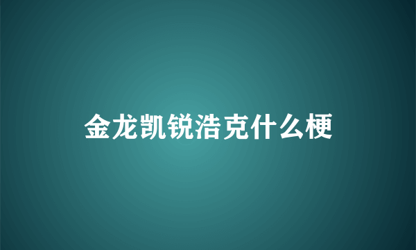 金龙凯锐浩克什么梗
