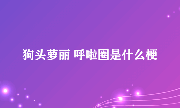 狗头萝丽 呼啦圈是什么梗
