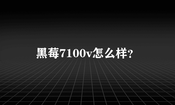 黑莓7100v怎么样？
