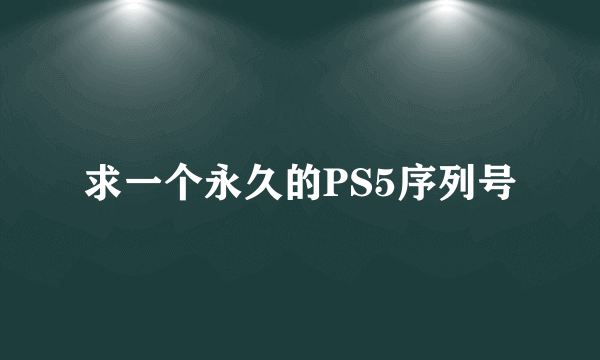 求一个永久的PS5序列号