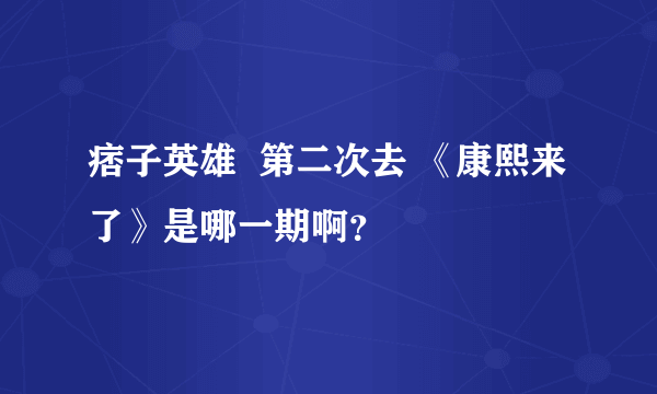 痞子英雄  第二次去 《康熙来了》是哪一期啊？