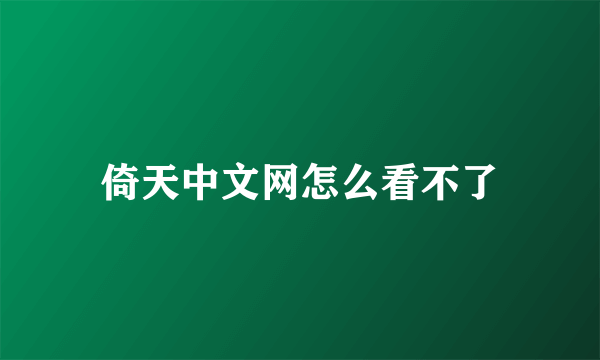 倚天中文网怎么看不了