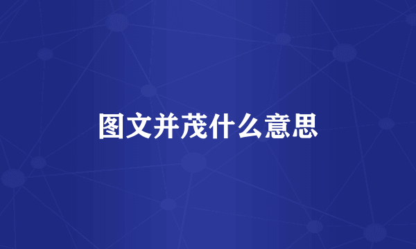 图文并茂什么意思